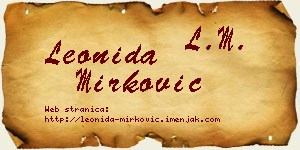 Leonida Mirković vizit kartica